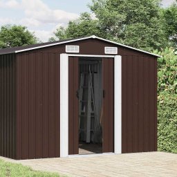vidaXL Tuinschuur 257x990x181 cm gegalvaniseerd staal bruin