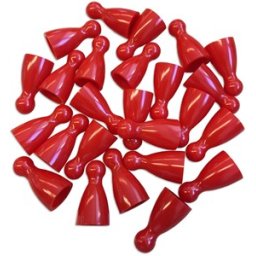 Plastic Spel Pionnen 12x24mm Rood (100 stuks)
