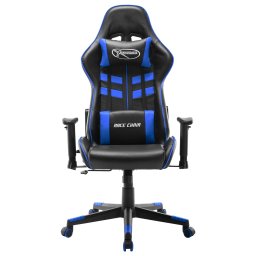 vidaXL Gamestoel kunstleer zwart en blauw
