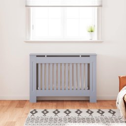vidaXL Radiatorombouw 112x19x81,5 cm bewerkt hout grijs