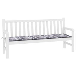 vidaXL Tuinbankkussen 180x50x3 cm oxford stof ruitpatroon grijs
