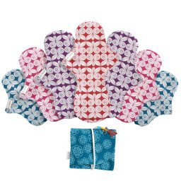 De Eco Femme wasbaar maandverband Full Cycle Kit (Kleur: Wit)