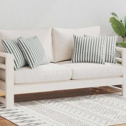 vidaXL Buitenkussens 45x45 cm gestreept grijs 4 st