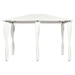 vidaXL Prieel met paalhoezen 160 g/m² 3x4x2,6 m crèmekleurig