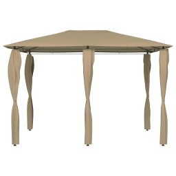 vidaXL Prieel met paalhoezen 160 g/m² 3x4x2,6 m taupe