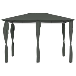 vidaXL Prieel met paalhoezen 160 g/m² 3x4x2,6 m antracietkleurig