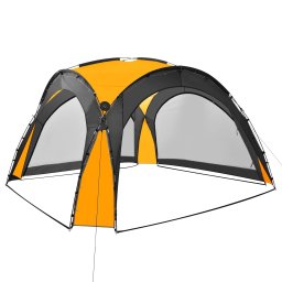 vidaXL Partytent met LED en 4 zijwanden 3,6x3,6x2,3 m geel