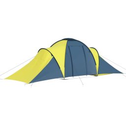 vidaXL Tent 6-persoons blauw en geel