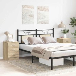vidaXL Nachtkastjes 2 st 38x35x56 cm bewerkt hout sonoma eikenkleurig
