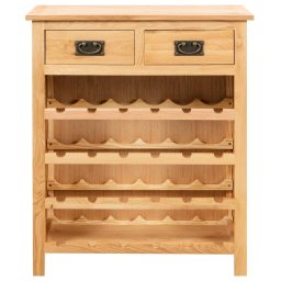 vidaXL Wijnkast 72x32x90 cm massief eikenhout