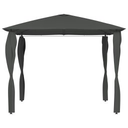 vidaXL Prieel met paalhoezen 160 g/m² 3x3x2,6 m antracietkleurig