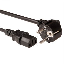 ACT AK5213 Netsnoer LSZH Schuko CEE 7/7 male (haaks) - C13 IEC 60320 | Zwart | 5 meter