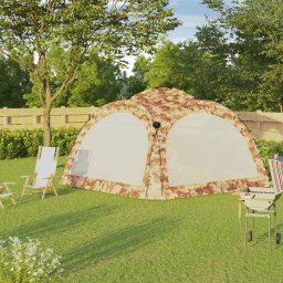 vidaXL Partytent met LED en 4 zijwanden 3,6x3,6x2,3 m camouflage