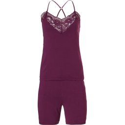 Pastunette Deluxe Dames Shortama - 36 - 273 Dark Red