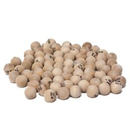 Lotto kien ballen 90 stuks hout (25 mm)