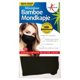 Lucovitaal Bamboe Mondkapje Zwart