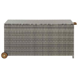 vidaXL Tuinbox 120x65x61 cm poly rattan lichtgrijs