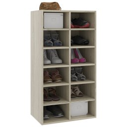 vidaXL Schoenenrek 54x34x100,5 cm bewerkt hout sonoma eikenkleurig