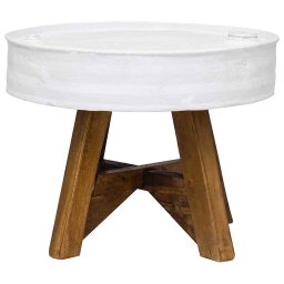vidaXL Salontafel 60x45 cm massief gerecycled hout wit