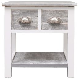 vidaXL Bijzettafel 40x40x40 cm paulowniahout grijs