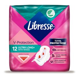 Libresse V-Protection Ultra Long+ Wings Maandverband