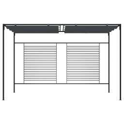 vidaXL Prieel met uittrekbaar dak 180 g/m² 4x3x2,3 m antracietkleurig