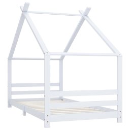 vidaXL Kinderbedframe massief grenenhout wit 90x200 cm