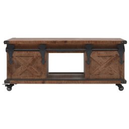 vidaXL Salontafel 91x51x38 cm massief vurenhout bruin