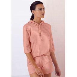 s.Oliver RED LABEL Beachwear Hoodie van duurzaam ribbreisel
