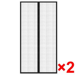 vidaXL Insectendeurgordijnen 2 st magnetisch 210x100 cm zwart