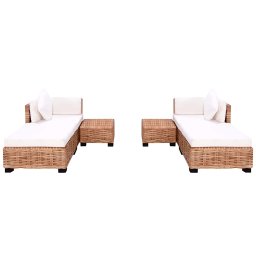 vidaXL Loungeset natuurlijk rattan 16-delig