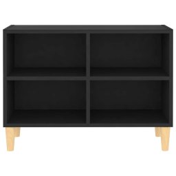 vidaXL Tv-meubel met massief houten poten 69,5x30x50 cm zwart