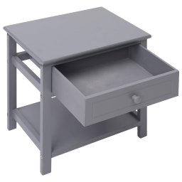 vidaXL Nachtkastje 40x29x42 cm paulowniahout grijs
