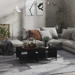 vidaXL Salontafel 103,5x60x35 cm bewerkt hout hoogglans zwart