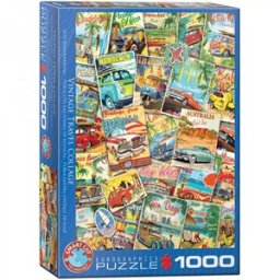 Vintage Travel Collage Puzzel (1000 stukjes)