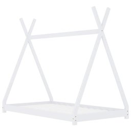 vidaXL Kinderbedframe massief grenenhout wit 80x160 cm