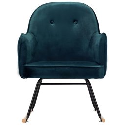 vidaXL Schommelstoel fluweel blauw