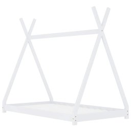 vidaXL Kinderbedframe massief grenenhout wit 70x140 cm