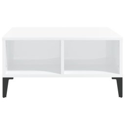 vidaXL Salontafel 60x60x30 cm bewerkt hout hoogglans wit