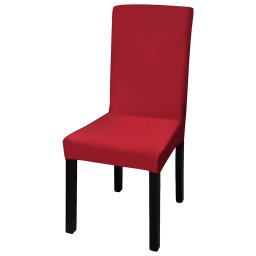 vidaXL 6 st Stoelhoes stretch recht bordeaux