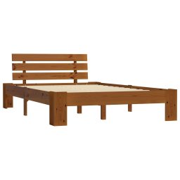 vidaXL Bedframe massief grenenhout honingbruin 120x200 cm