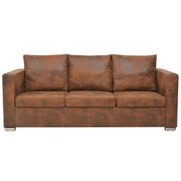vidaXL 3-zitsbank 191x73x82 cm kunst suède leer