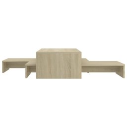 vidaXL Salontafelset 100x100x26,5 cm bewerkt hout sonoma eikenkleurig