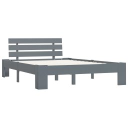 vidaXL Bedframe massief grenenhout grijs 120x200 cm