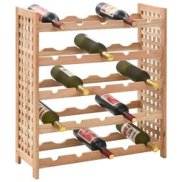 vidaXL Wijnrek voor 25 flessen 63x25x73 cm massief walnotenhout
