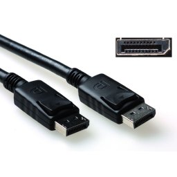 ACT AK3980 4K DisplayPort kabel | Male/Male | Power Pin 20 aangesloten | Zwart | 2 meter