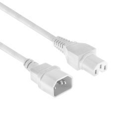 ACT AK5435 Stroomkabel C14/C15 Wit - 60 cm