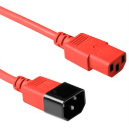 ACT AK5429 Voedingskabel C13 - C14 Rood - 5 meter