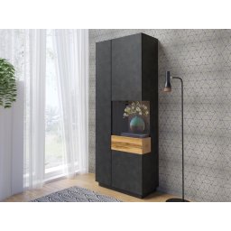 Vitrine SILAC 2 deuren (rechts) matera/wotan eik met verlichting