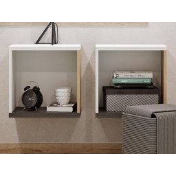 Wandkast ILONA 1 niche wit/eik salisbury